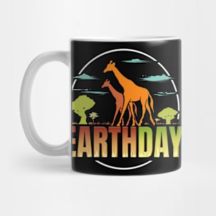 Logo Africa Giraffes In Savannah For Earth Day Mug